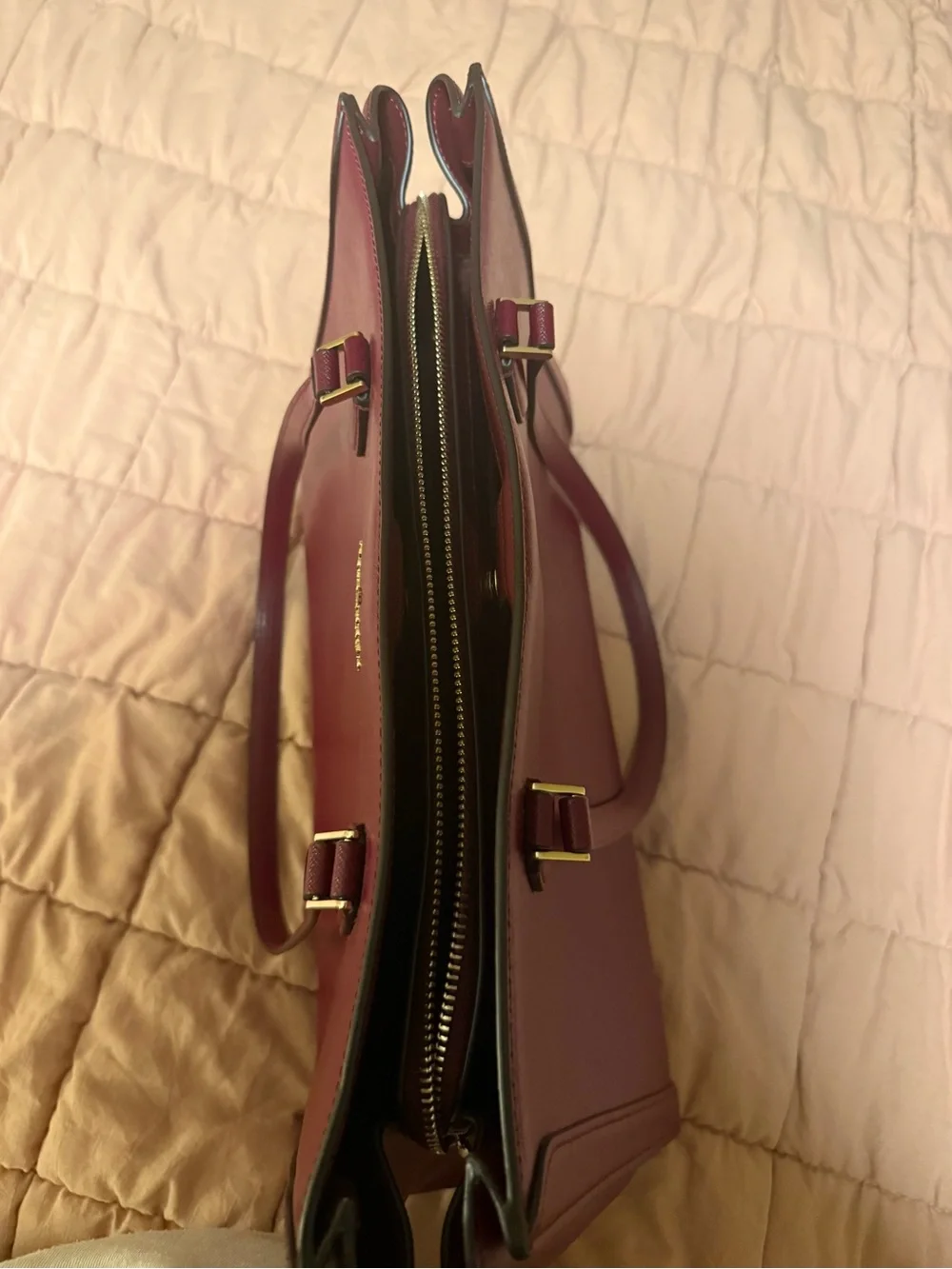 kate spade Magenta Structured Saffiano Leather Tote